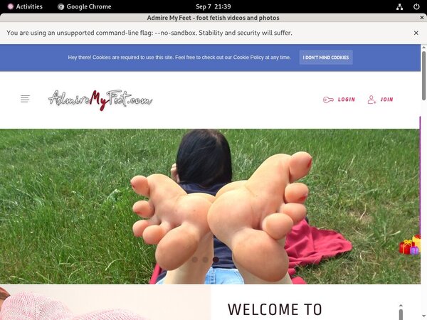Admire My Feet Web Site