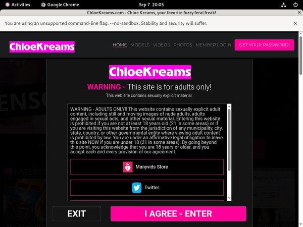 Free Accounts To Chloekreams.com